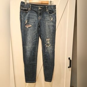 Maurices dark wash distressed jeans